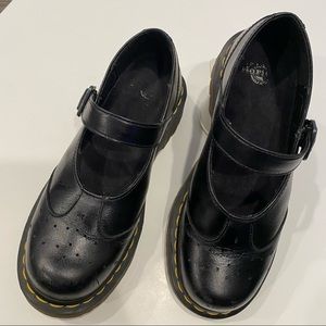 Dr Martens Black Mary Jane Buckle Strap Shoes 6